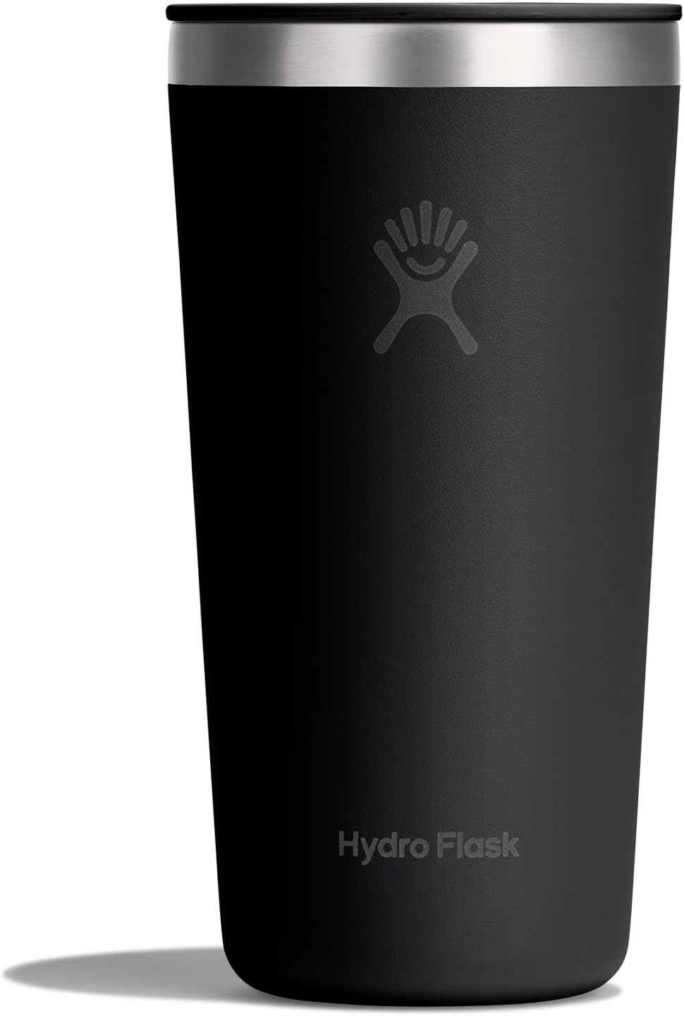 Hydro Flask All Around Tumbler Press-In Lid, Insulated Travel Mug, Stainless Steel Coffee Cup 20 Oz Tonal Black