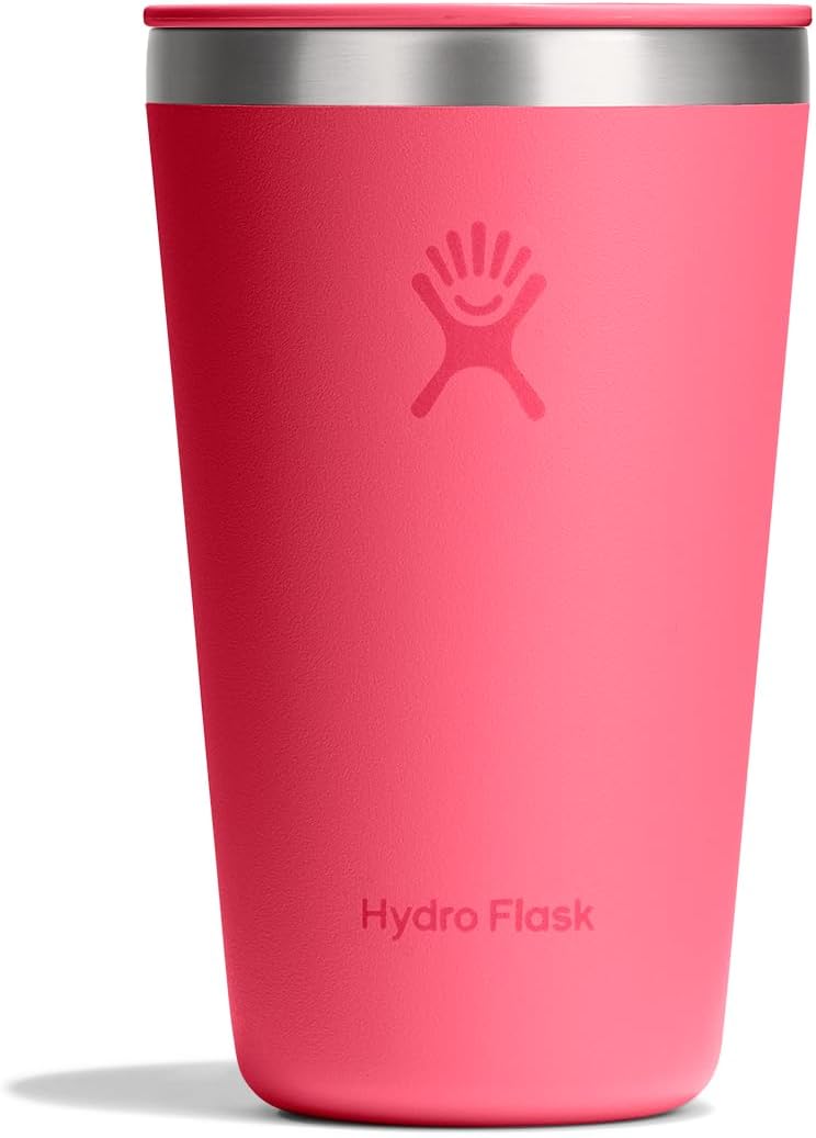 Hydro Flask All Around Tumbler Press-In Lid, Insulated Travel Mug, Stainless Steel Coffee Cup 16 Oz Popstar Pink