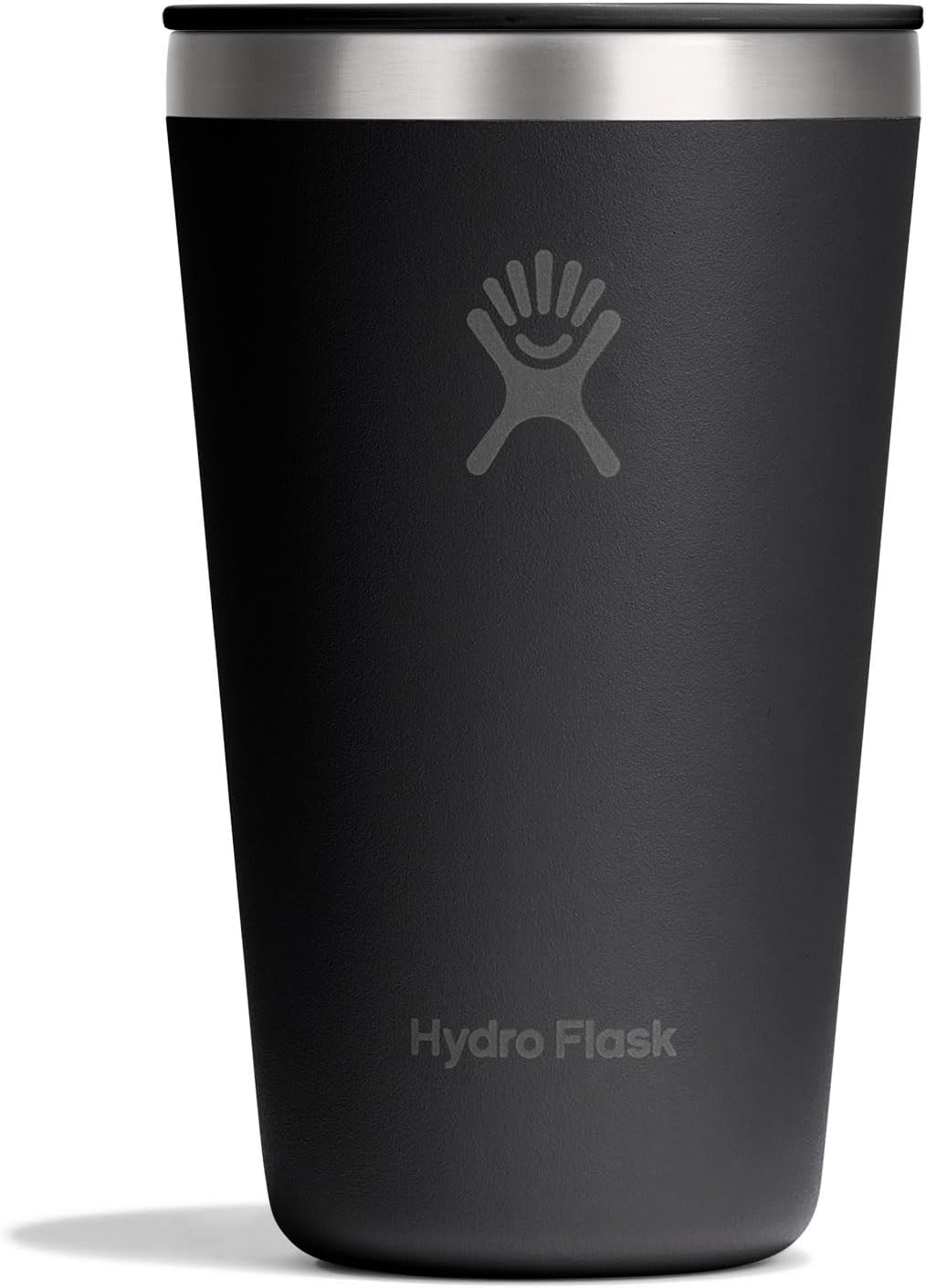 Hydro Flask All Around Tumbler Press-In Lid, Insulated Travel Mug, Stainless Steel Coffee Cup 16 Oz Tonal Black