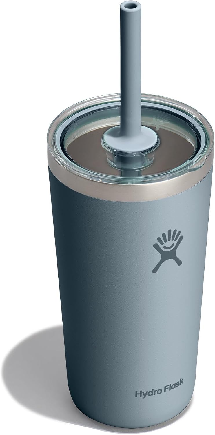 Hydro Flask All Around Tumbler Clear Straw Lid, Insulated Travel Mug, Insulated Coffee Cup 20 Oz Shale Gray