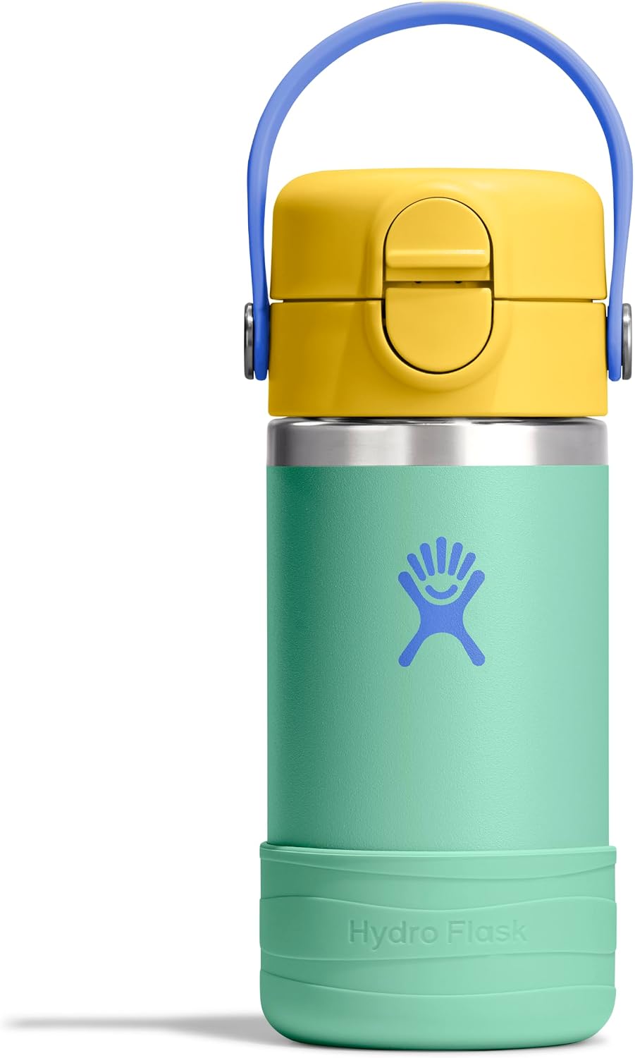 Hydro Flask Kids Water Bottle for School - Stainless Steel and Insulated with Straw Cap - 12 Oz Mermaid Green