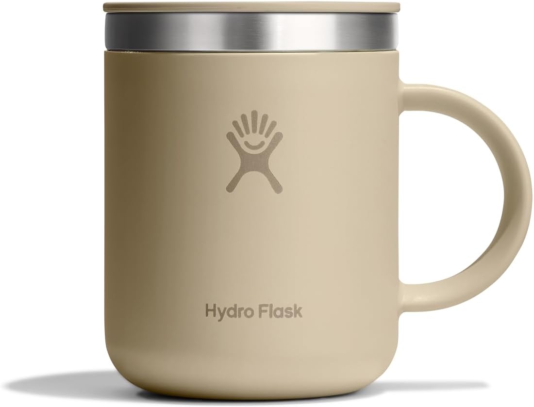 Hydro Flask Coffee Mug – Insulated Stainless Steel, Non Spill, Leak Resistant Travel Mug 12 Oz Oat Tan