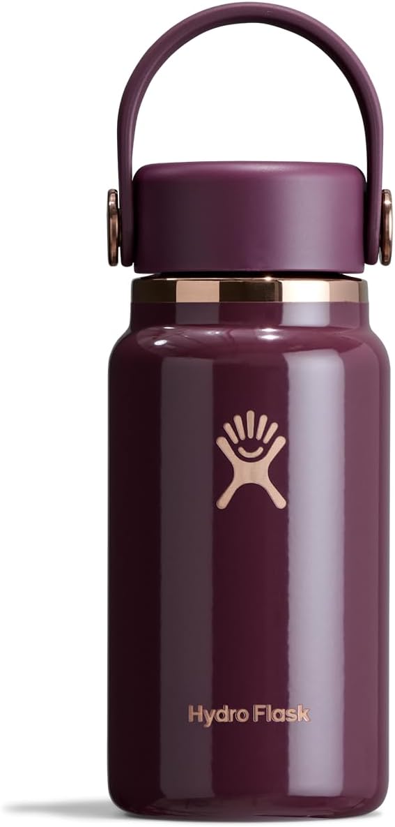 Hydro Flask Micro Bottle - Insulated Mini Leak Proof Flask for Purse or Pocket in 6.7 Oz Gloss Winterberry