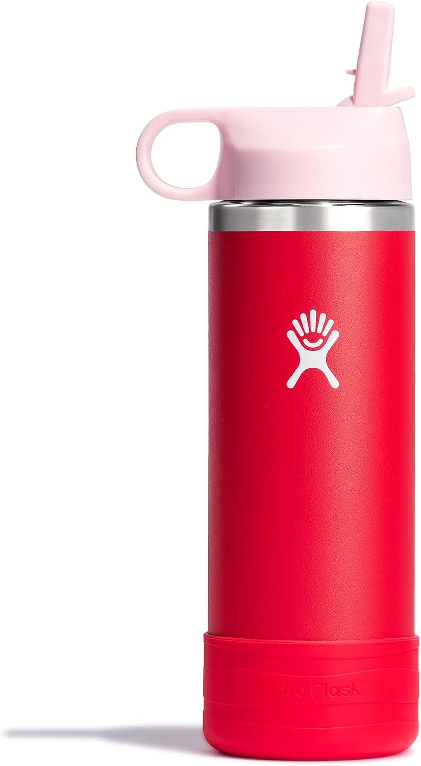 Hydro Flask 18 Oz Kids Wide Mouth Straw Cap And Boot Goji Goji Red