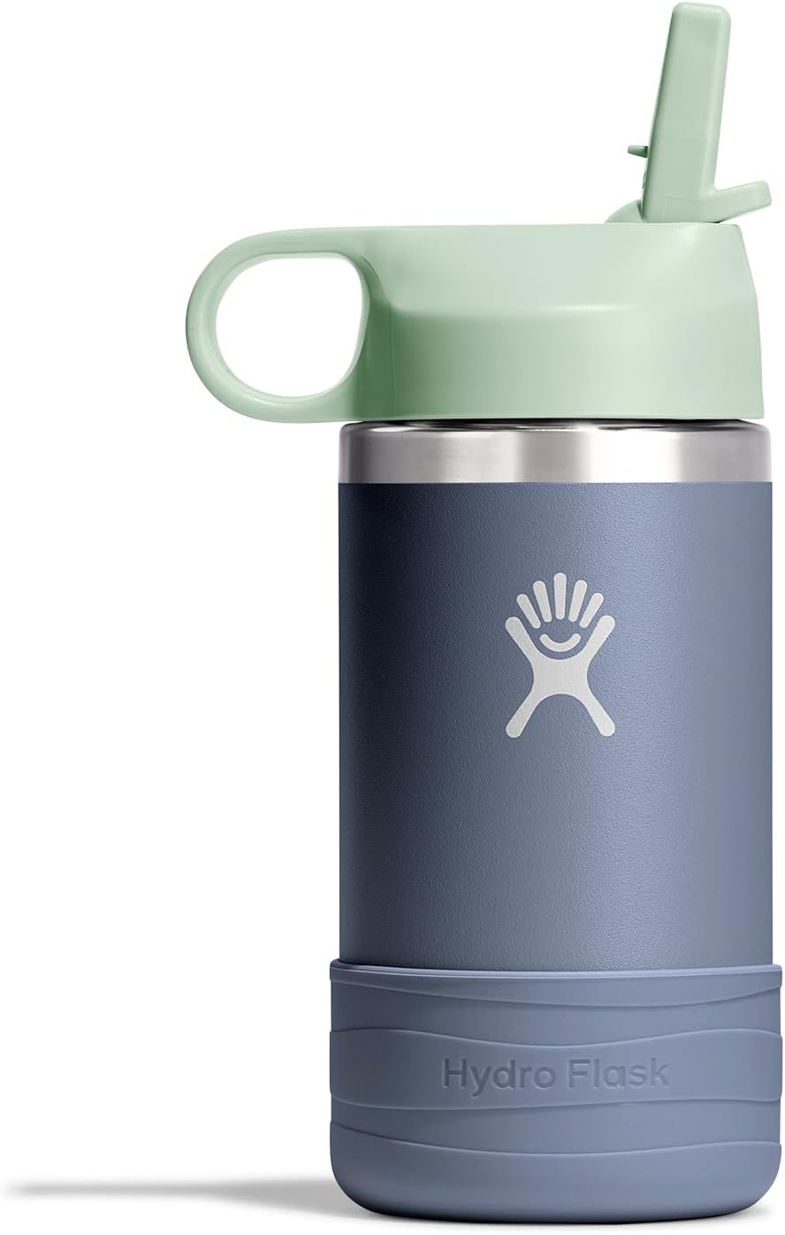 Hydro Flask Kids Water Bottle for School - Stainless Steel and Insulated with Straw Cap - 12 Oz Koala