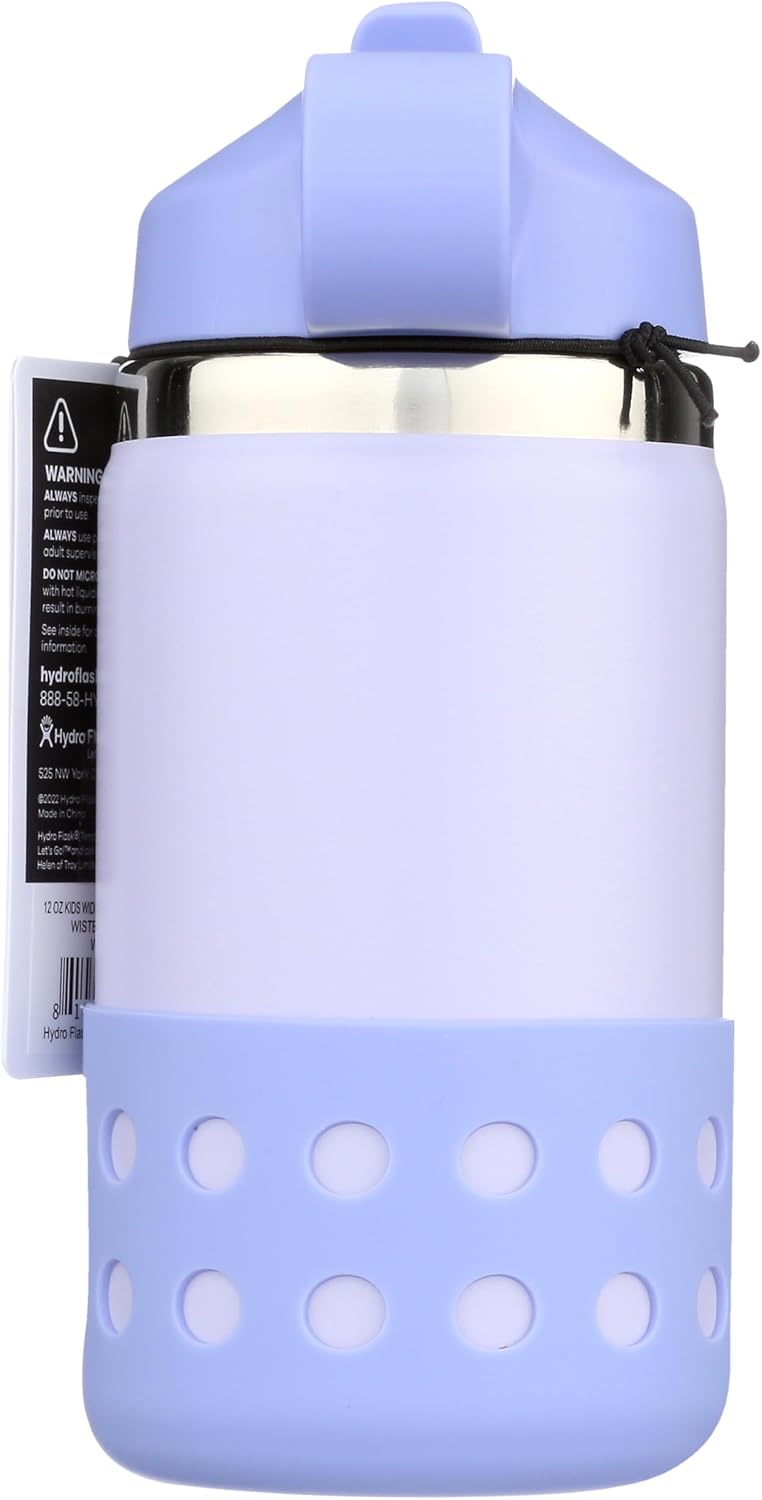 Hydro Flask 12 Oz Kids Wide Mouth Straw Cap And Boot Wisteria