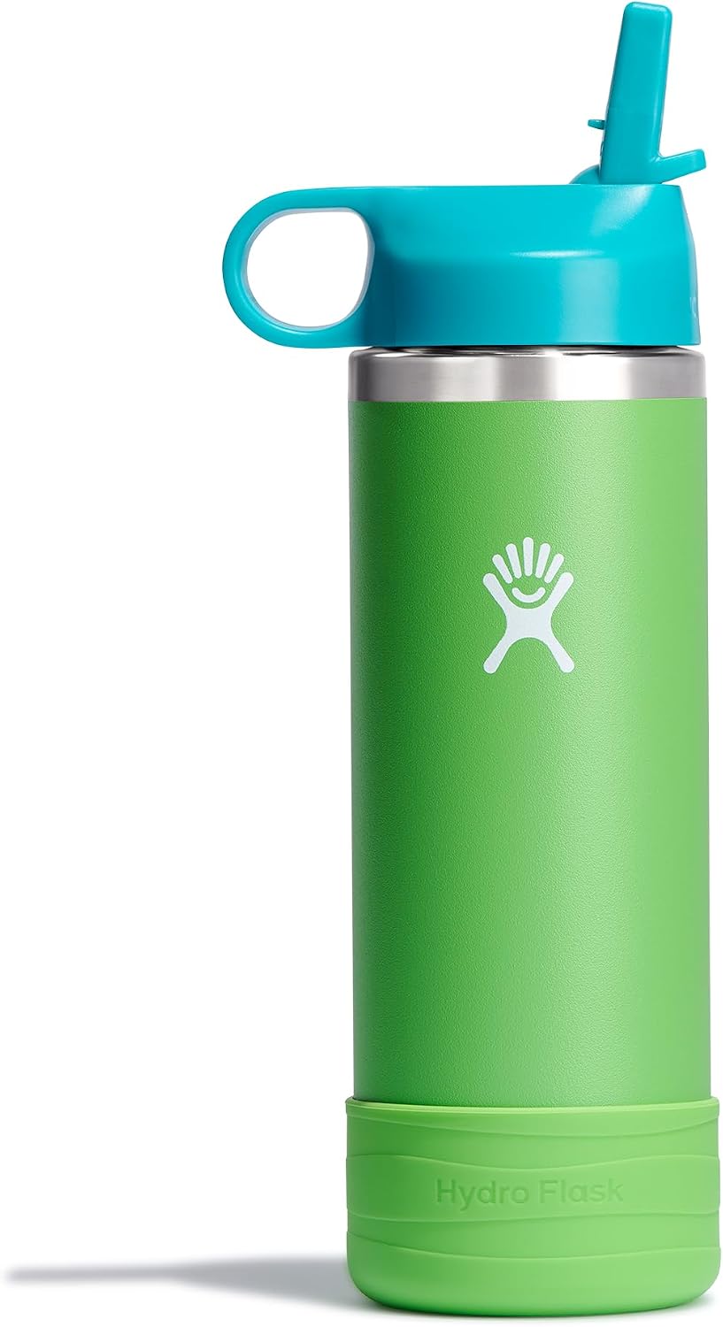 Hydro Flask 18 Oz Kids Wide Mouth Straw Cap And Boot Grass