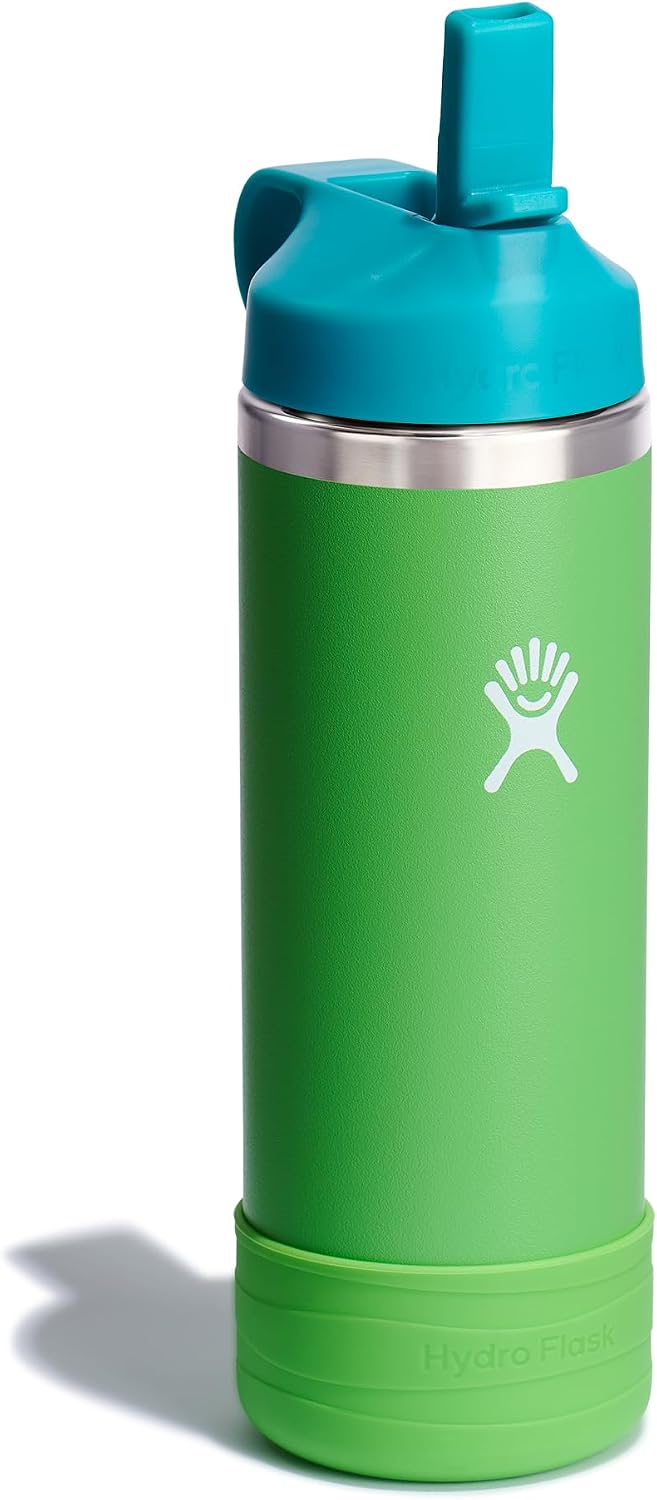 Hydro Flask 18 Oz Kids Wide Mouth Straw Cap And Boot Grass