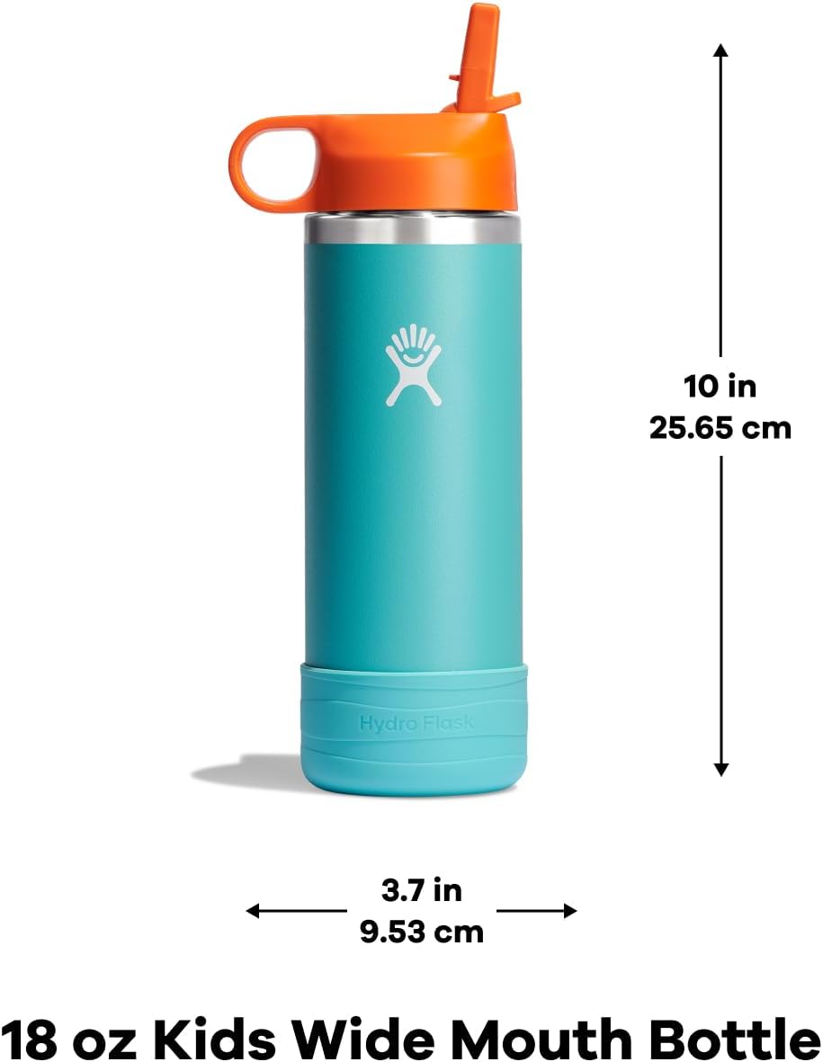 Hydro Flask 18 Oz Kids Wide Mouth Straw Cap And Boot Grass