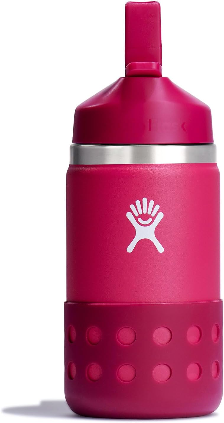Hydro Flask 12 Oz Kids Wide Mouth Straw Cap And Boot Peony