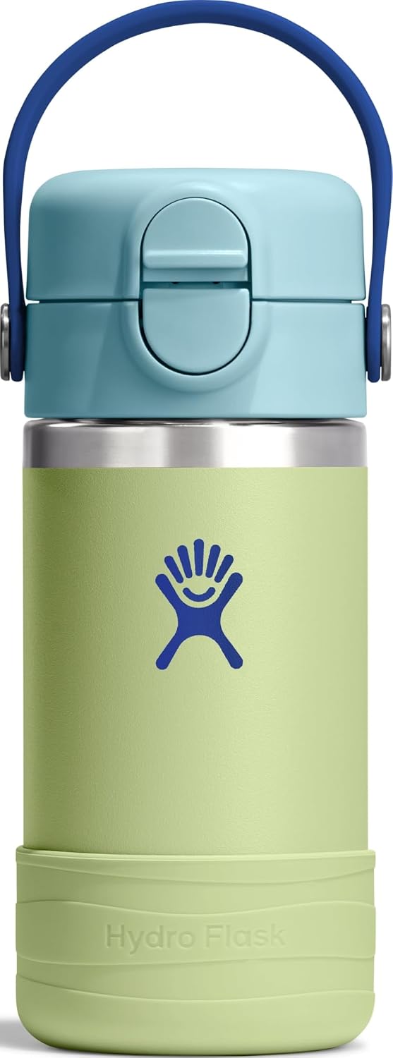 Hydro Flask Kids Water Bottle for School - Stainless Steel and Insulated with Straw Cap - 12 Oz in Seedling Green