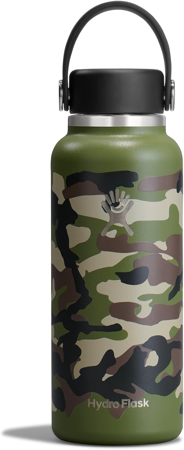 Hydro Flask Micro Bottle - Insulated Mini Leak Proof Flask for Purse or Pocket in 400 mL Woodland Camo