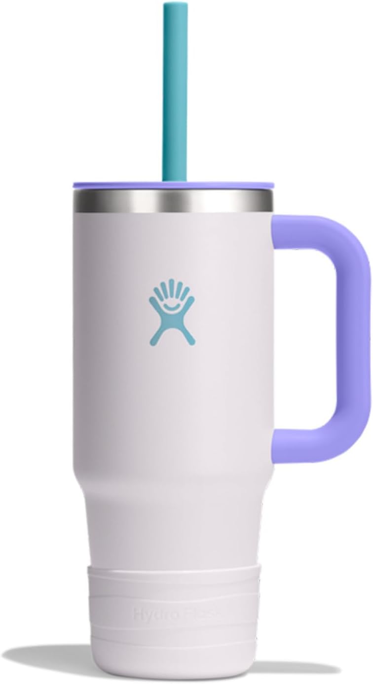Hydro Flask Kids 24 Oz Travel Tumbler with Handle, Lid and Straw for School - Insulated Stainless Steel in Cloud Pink