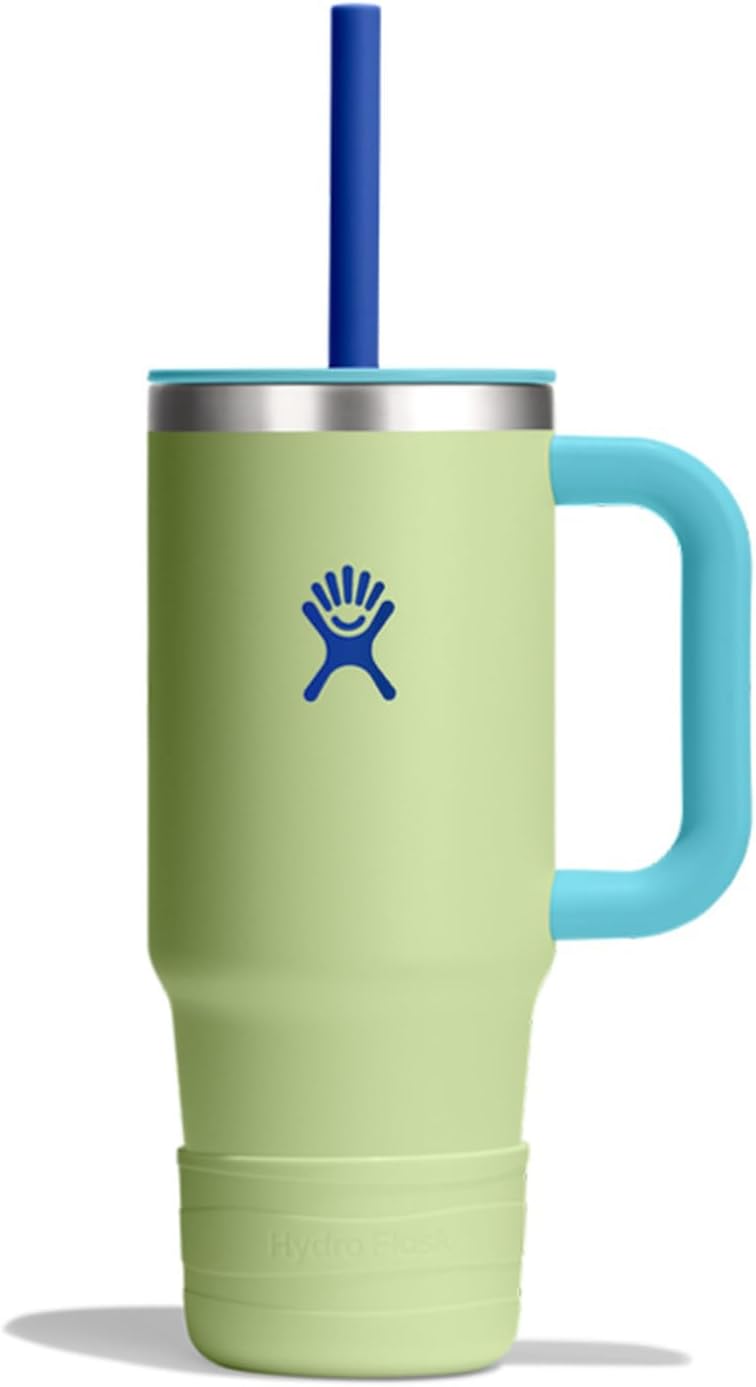 Hydro Flask Kids 24 Oz Travel Tumbler with Handle, Lid and Straw for School - Insulated Stainless Steel in Seedling Green
