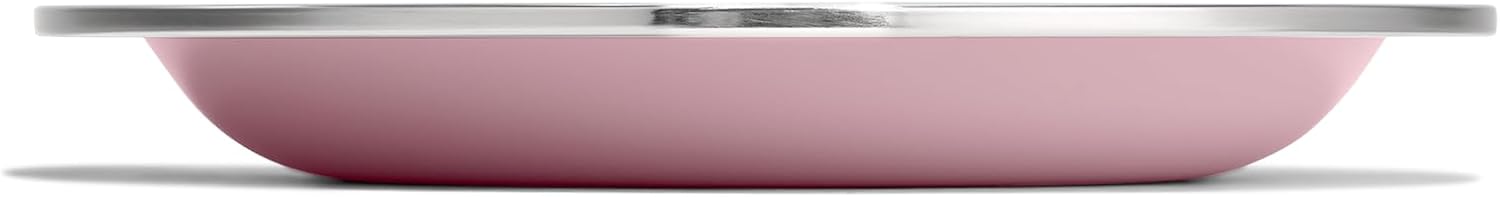 Hydro Flask Stainless Steel Kids Plate- Dishwasher Safe, Stackable, Dinner Plate in Blossom Pink