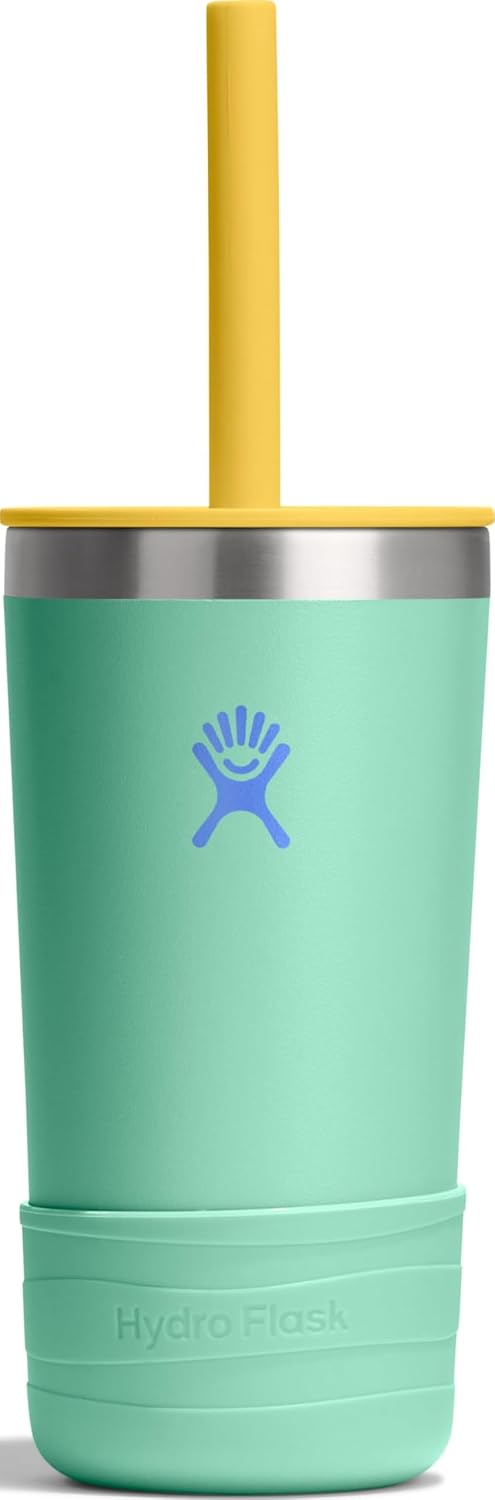 Hydro Flask Kids 12 Oz Tumbler with Lid and Straw for School - Insulated Stainless Steel in Mermaid Green