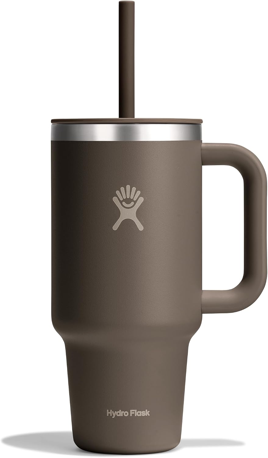 Hydro Flask Travel Tumbler with Handle, Lid and Straw - Insulated Stainless Steel in 32 Oz Sandpiper