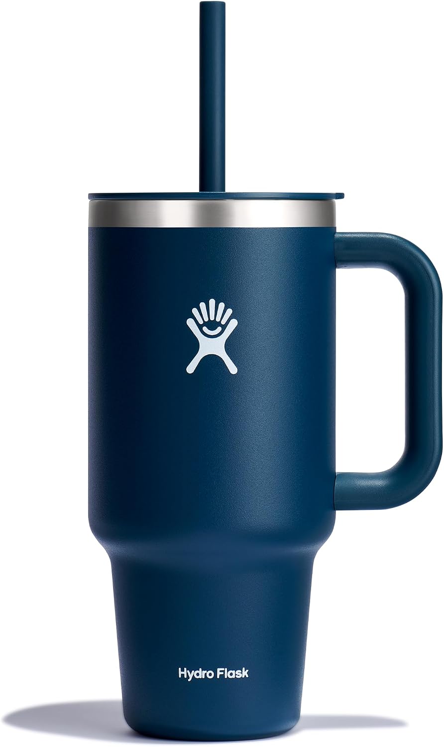 Hydro Flask 32 Oz Travel Tumbler with Handle, Lid and Straw - Insulated Stainless Steel in 32 Oz Indigo Blue