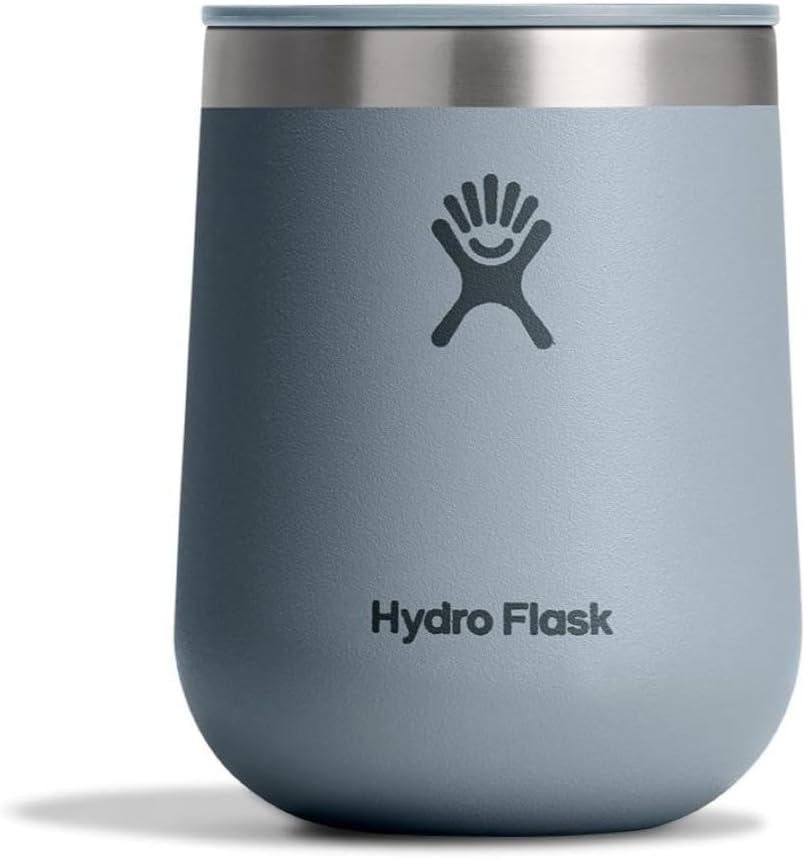 Hydro Flask 10 Oz Wine Glass - Ceramic Stemless Wine Tumbler - Unbreakable with Lid in Shale Gray