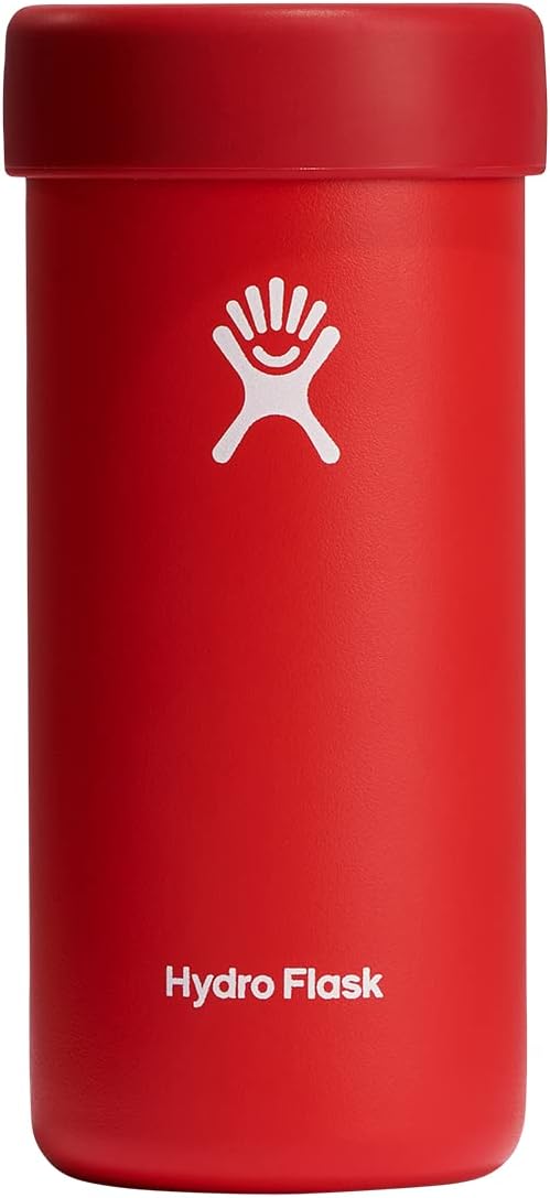 Hydro Flask 12 Oz Cooler for Cans - Slim Can Cooler for Beer or Coffee - Insulated in Goji Red